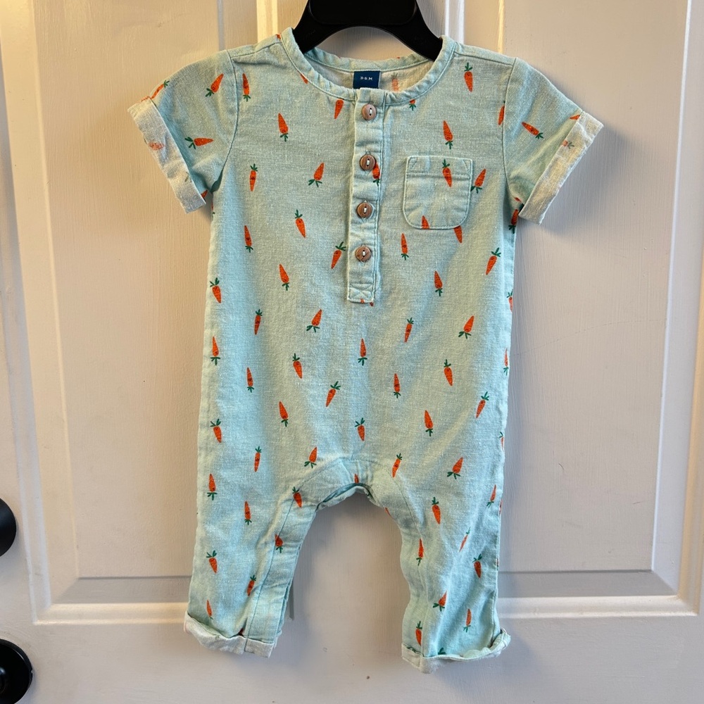 Old Navy EASTER Jumpsuit 3-6 Months Linen/Cotton Blend